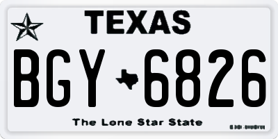 TX license plate BGY6826