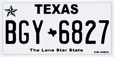 TX license plate BGY6827