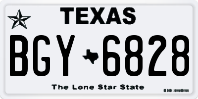 TX license plate BGY6828