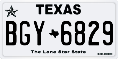 TX license plate BGY6829