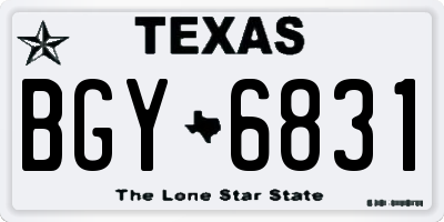 TX license plate BGY6831