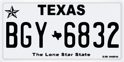 TX license plate BGY6832