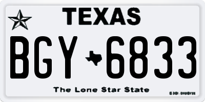 TX license plate BGY6833