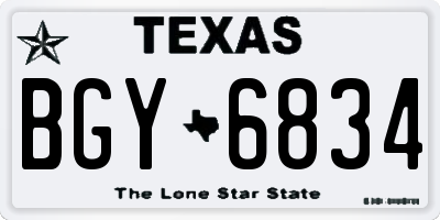 TX license plate BGY6834