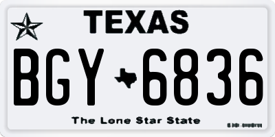 TX license plate BGY6836