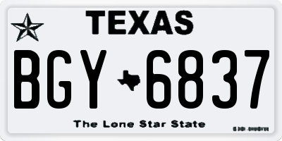 TX license plate BGY6837