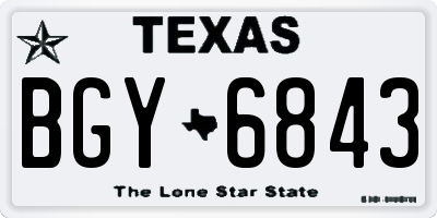 TX license plate BGY6843