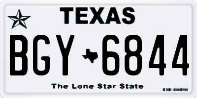 TX license plate BGY6844