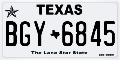 TX license plate BGY6845