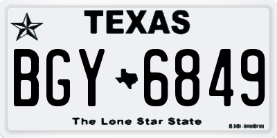 TX license plate BGY6849