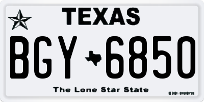 TX license plate BGY6850