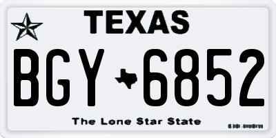 TX license plate BGY6852