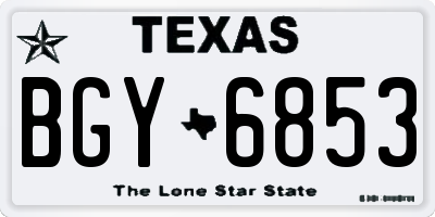 TX license plate BGY6853