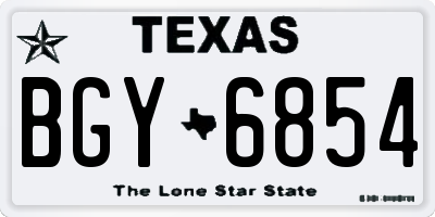 TX license plate BGY6854