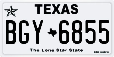 TX license plate BGY6855