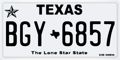 TX license plate BGY6857