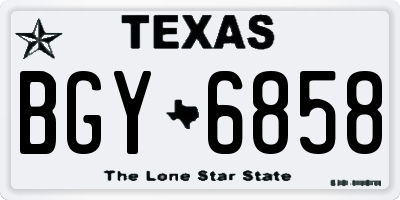TX license plate BGY6858