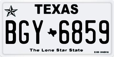 TX license plate BGY6859