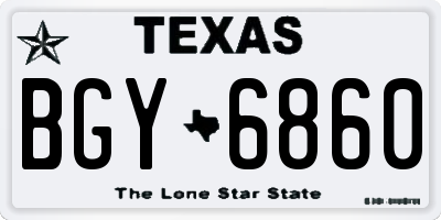 TX license plate BGY6860