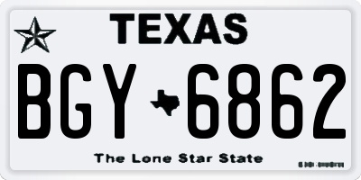 TX license plate BGY6862