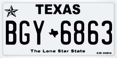 TX license plate BGY6863
