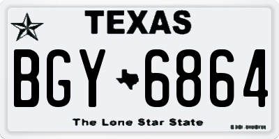 TX license plate BGY6864