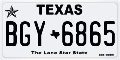 TX license plate BGY6865