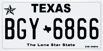 TX license plate BGY6866
