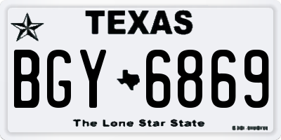 TX license plate BGY6869