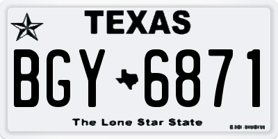 TX license plate BGY6871