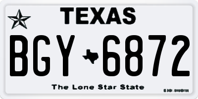 TX license plate BGY6872