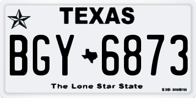 TX license plate BGY6873