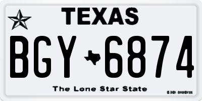 TX license plate BGY6874