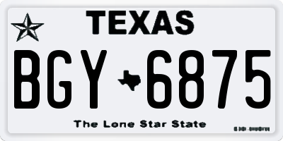 TX license plate BGY6875