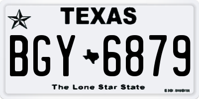 TX license plate BGY6879