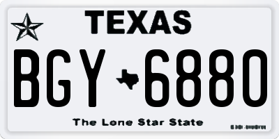 TX license plate BGY6880