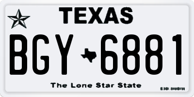 TX license plate BGY6881