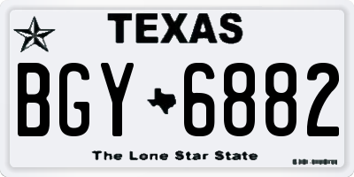 TX license plate BGY6882