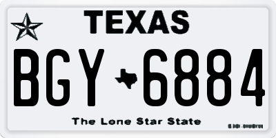 TX license plate BGY6884