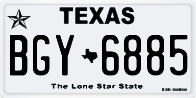 TX license plate BGY6885