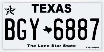 TX license plate BGY6887