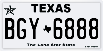 TX license plate BGY6888