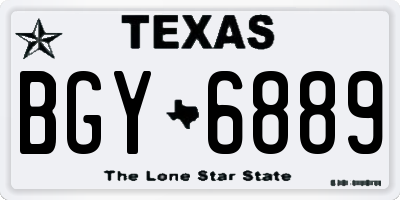 TX license plate BGY6889