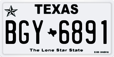 TX license plate BGY6891