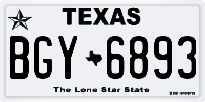 TX license plate BGY6893