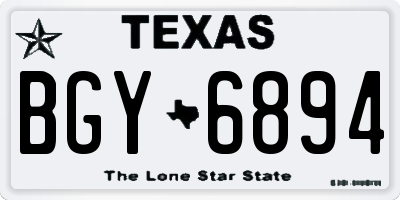 TX license plate BGY6894