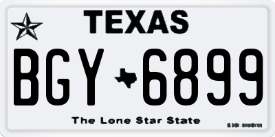 TX license plate BGY6899