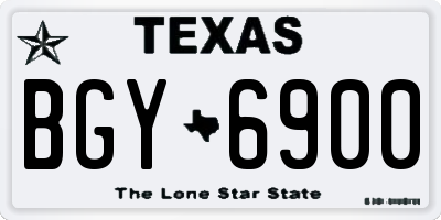 TX license plate BGY6900