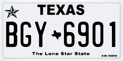 TX license plate BGY6901