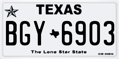 TX license plate BGY6903